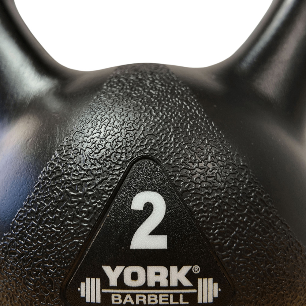 York Black Vinyl Kettlebell Set 3 Pack Image 8
