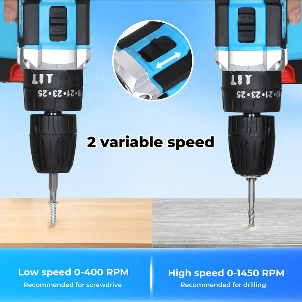 Traderight HW0262 21V Cordless Electric Combi Drill Driver with Battery and Accessories Image 4