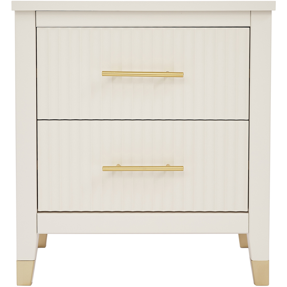 Biasi 2 Drawers White Bedside Table Image 3