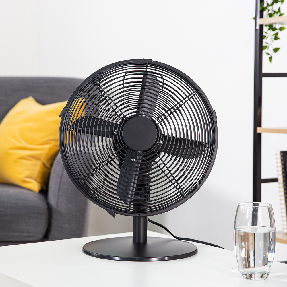 Zanussi Matt Black Metal Desk Fan 12 inch Image 7