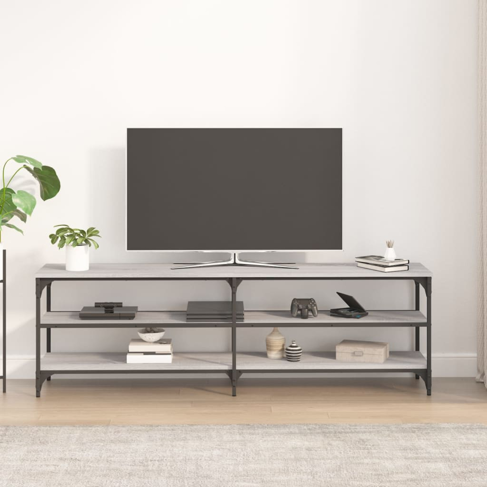 vidaXL 3 Shelf Grey Sonoma TV Cabinet Image 3