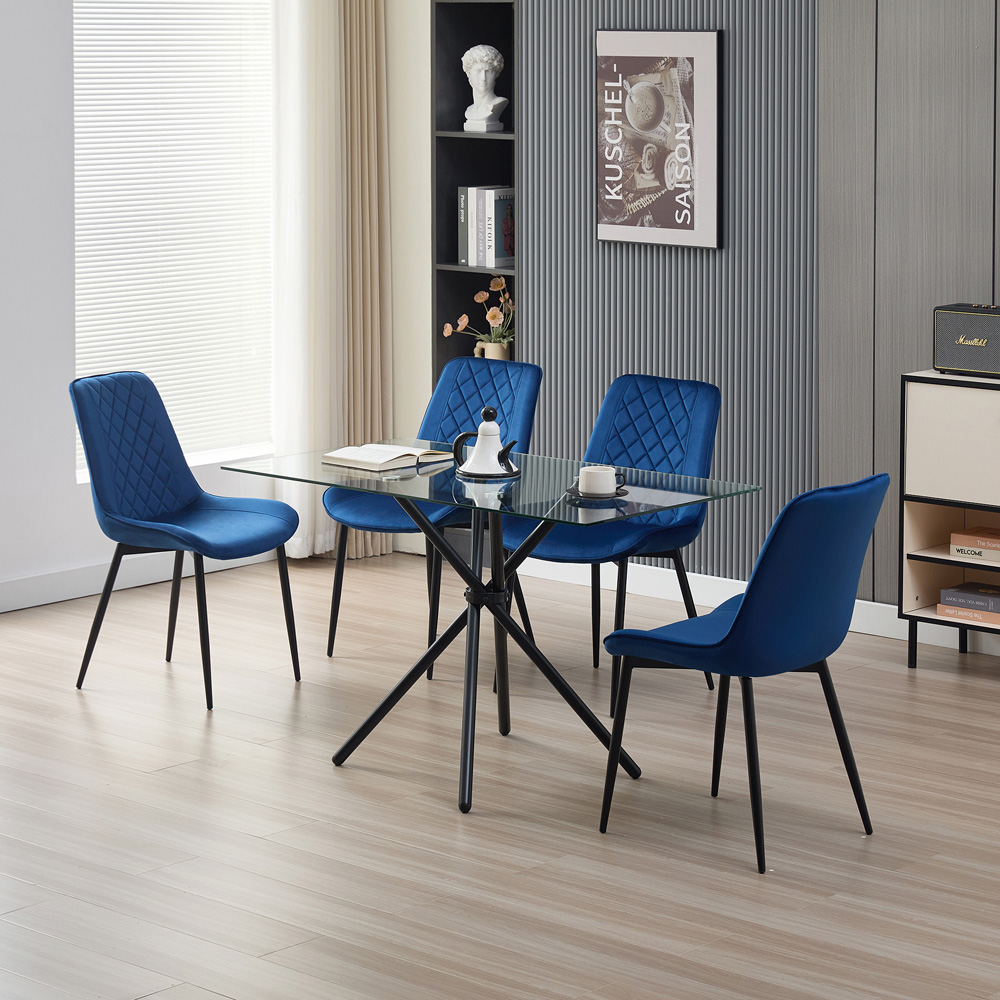 Indoor Living Miami Amelia 4 Seater Dining Set Blue Image 9