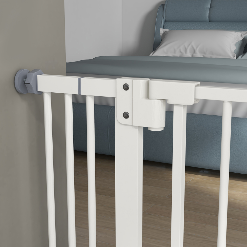 PawHut White 74-100cm Pet Safety Gate Image 7
