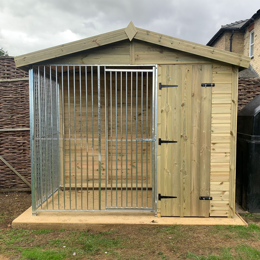 Benchmark Dog Kennel with Apex Roof - Single 8 x 4ft Premium Wood Range Image 2