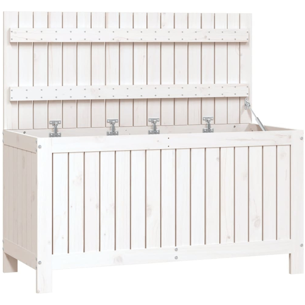 vidaXL 60 x 115 x 49cm White Pine Wood Garden Storage Box Image 3