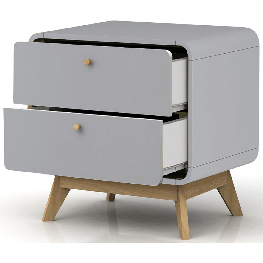 Loft24 Cassie 2 Drawer Grey Nightstand Image 4