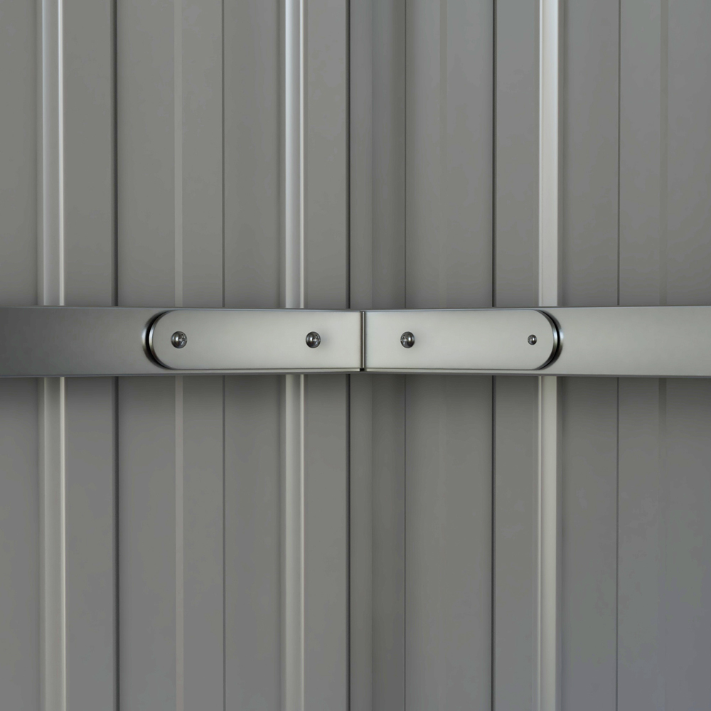 Outsunny 11 x 5.6ft Grey Galvanised Metal Garden Shed with Lockable Doors Image 3