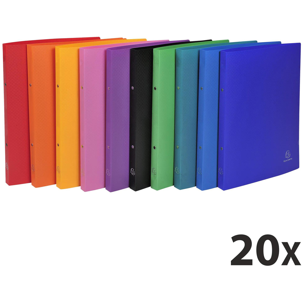 Exacompta Opak A4 Assorted Colour 2R Ring Binder with Label 20 Pack Image 8