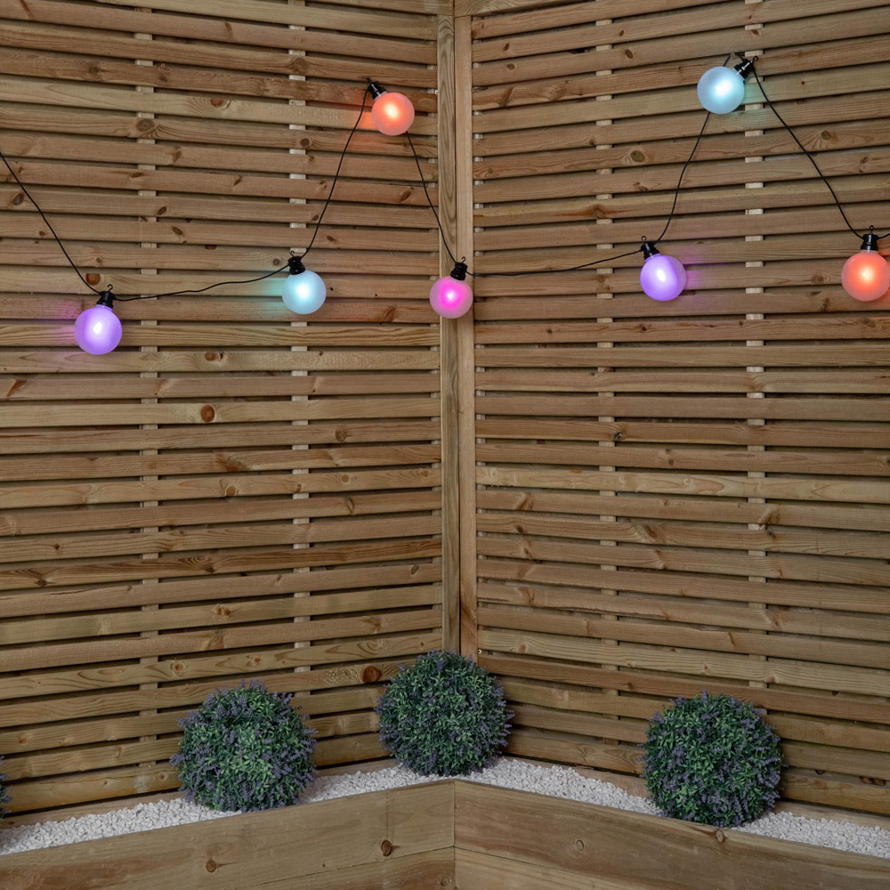 Samuel Alexander 10 Rainbow LED Frosted Ball Style Cap Christmas String Light 4.5m Image 1