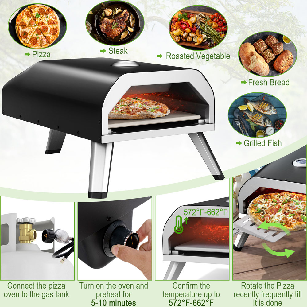 Costway Black Stainless Steel Pizza Maker Image 6
