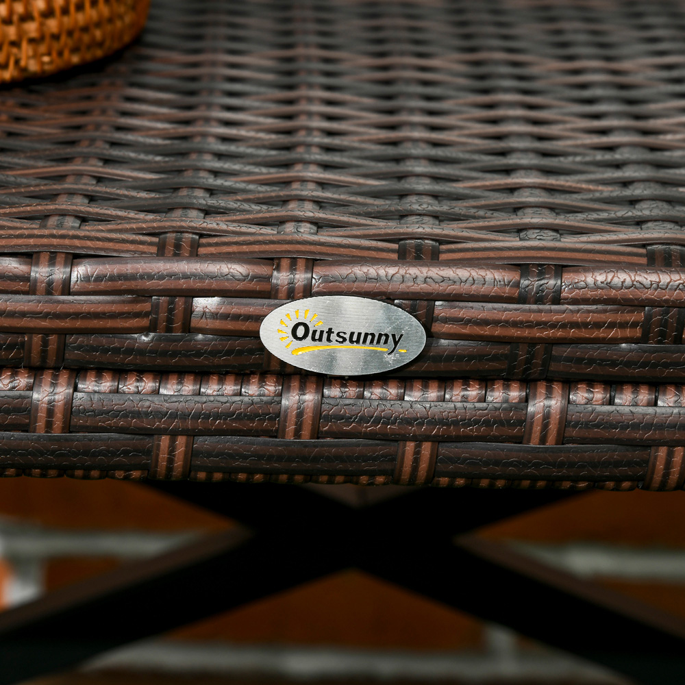 Outsunny PE Rattan Plastic Board Garden Coffee Table Image 4