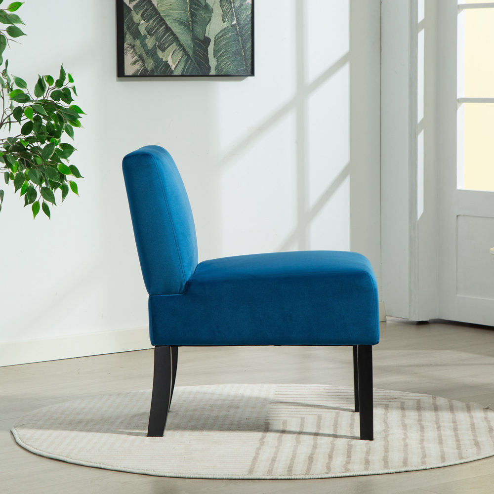 Artemis Home Valina Velvet Fabric Blue Accent Chair Image 3