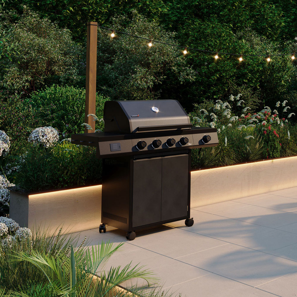 Ottimo Pro 380 4 Burner Matt Grey Gas BBQ with Side Burner and Storage Cabinet Image 2