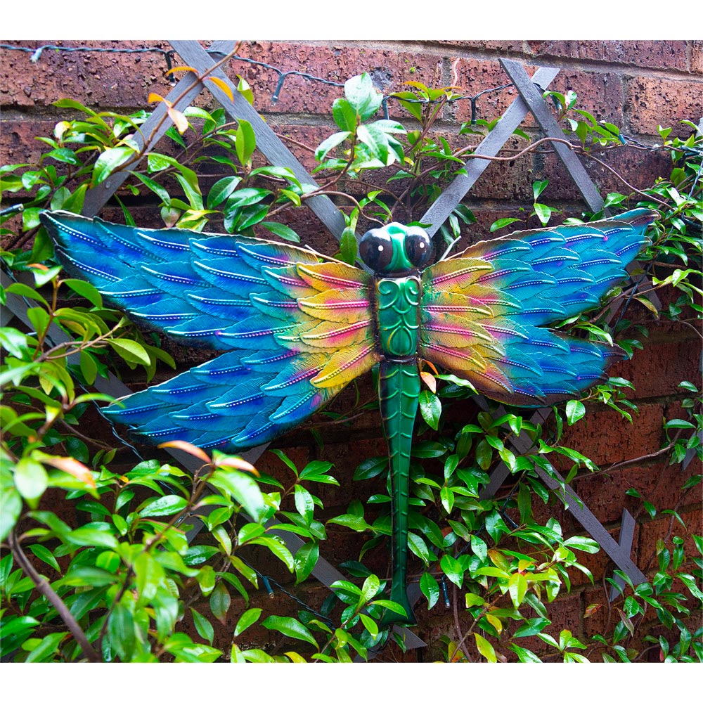St Helens Multicolour Metal Dragonfly Garden Wall Ornament Image 2