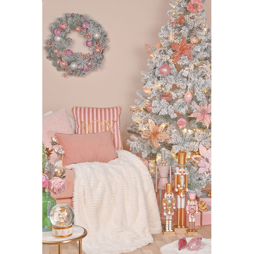 The Seasonal Gift Co. Dark Pink Velvet Bauble 16cm Image 3