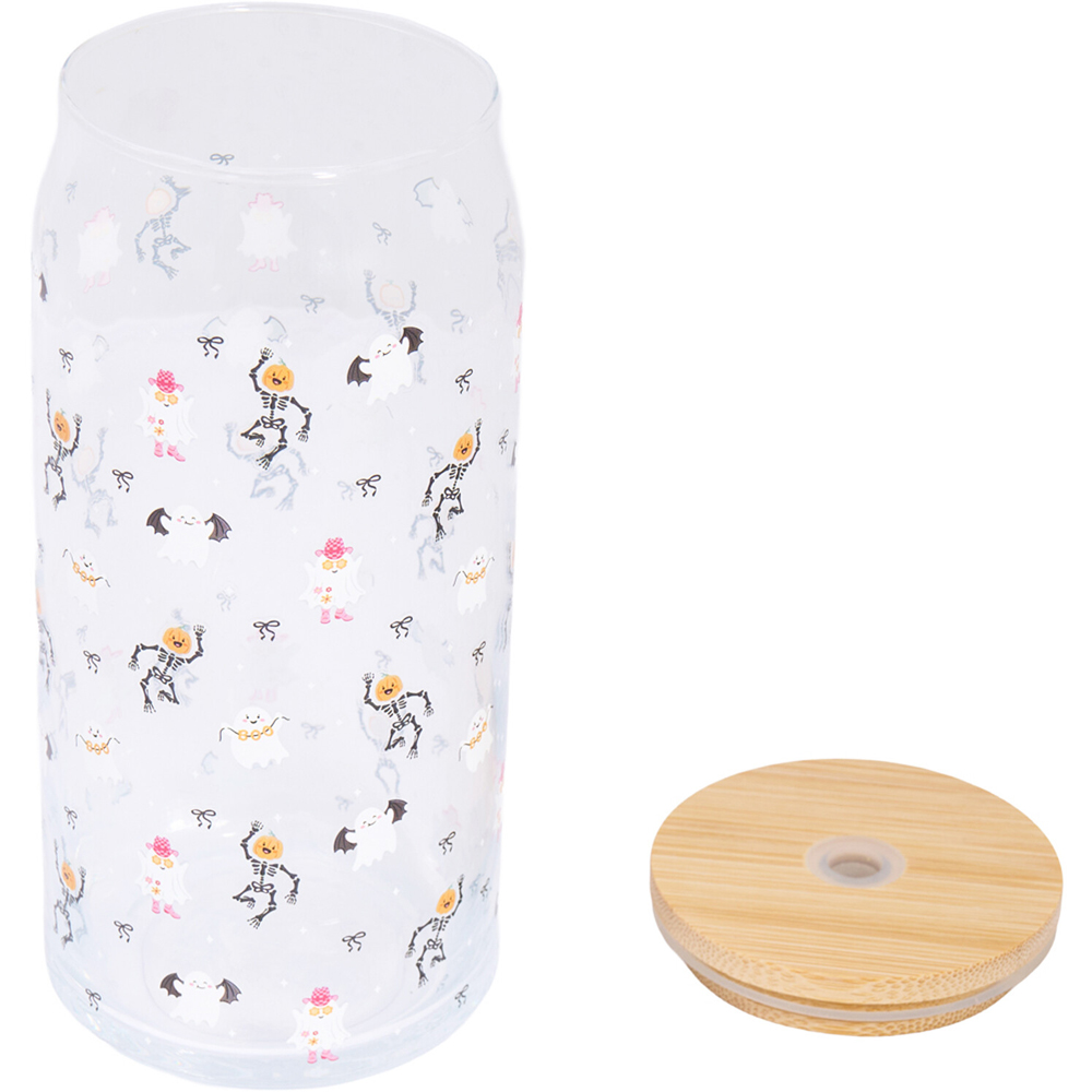 Autumn or Halloween Glass Drinking Jar with Straw Image 9