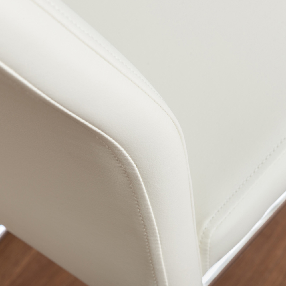 Furniturebox Copeland Fontana Marble Effect 2 Seater Dining Set White and Chrome Image 7