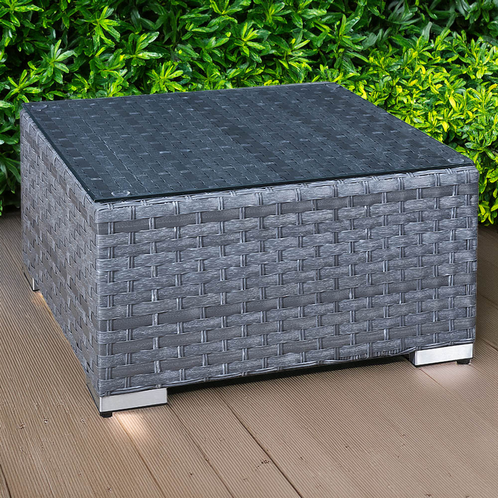 Oseasons Malta Ocean Grey Rattan Coffee Table Image 1