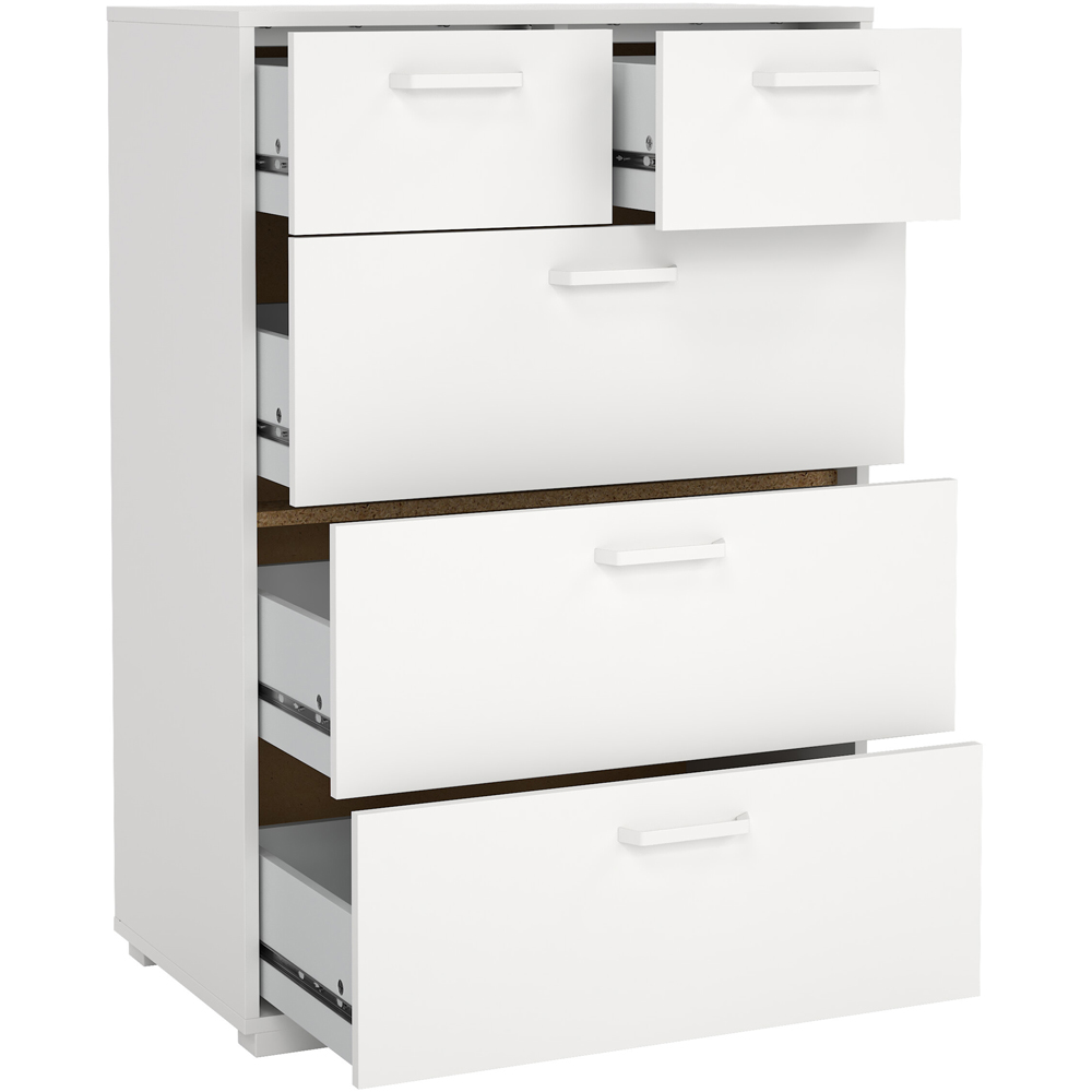Florence Sofia 5 Drawer White Chest of Drawers Image 4