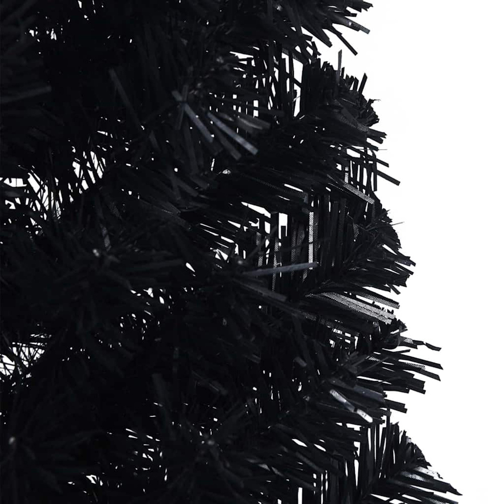 vidaXL Pre-Lit Pink Baubles Black Artificial Christmas Tree 5ft Image 7