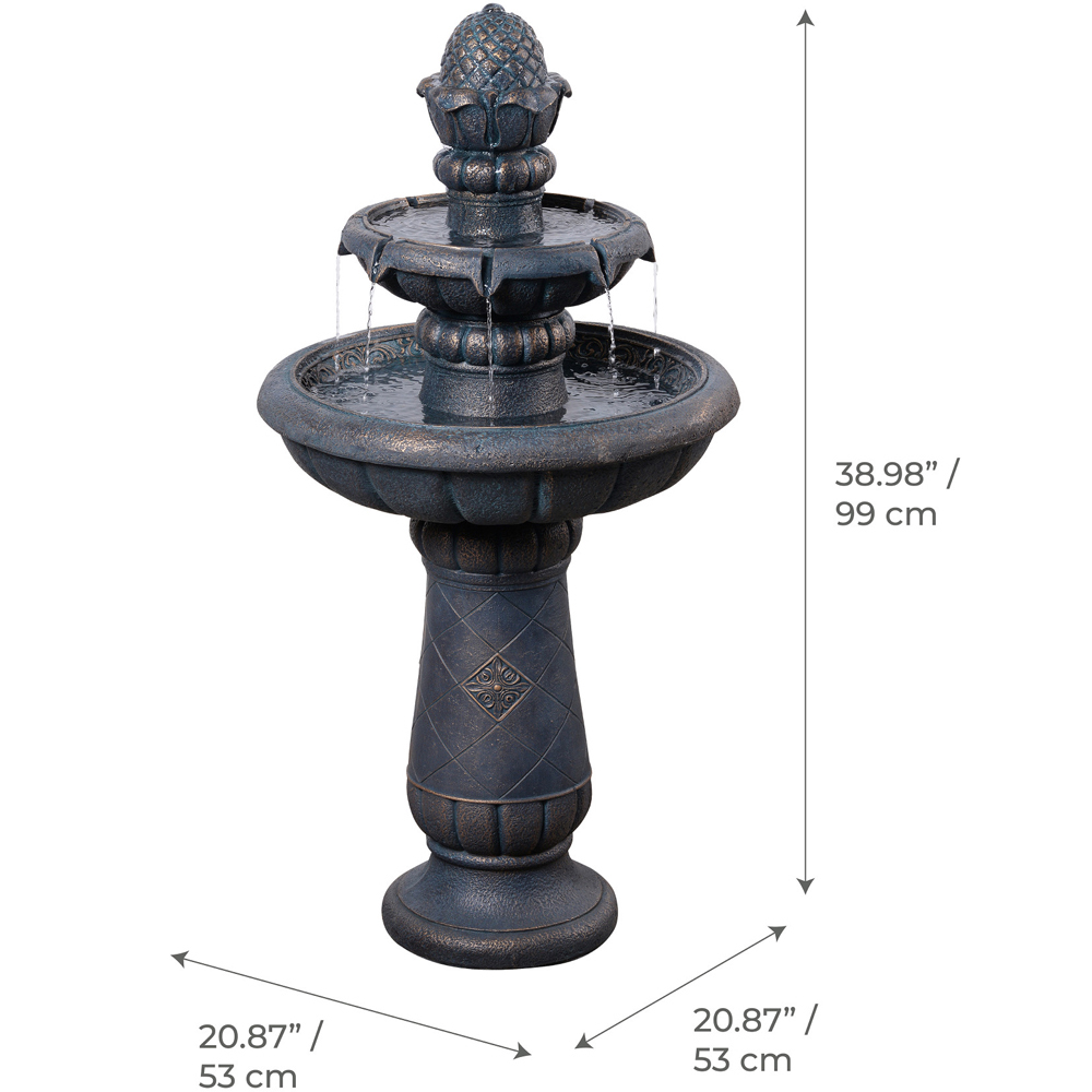 Teamson Home 2-Tier Antique Copper Birdbath Water Fountain 99cm Image 9