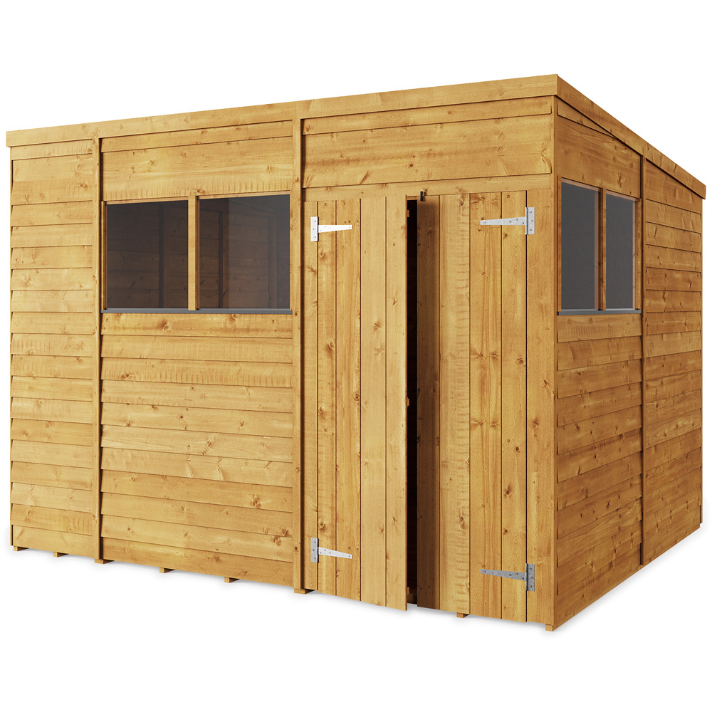 StoreMore 10 x 8ft Double Door Overlap Pent Shed with Window Image 1