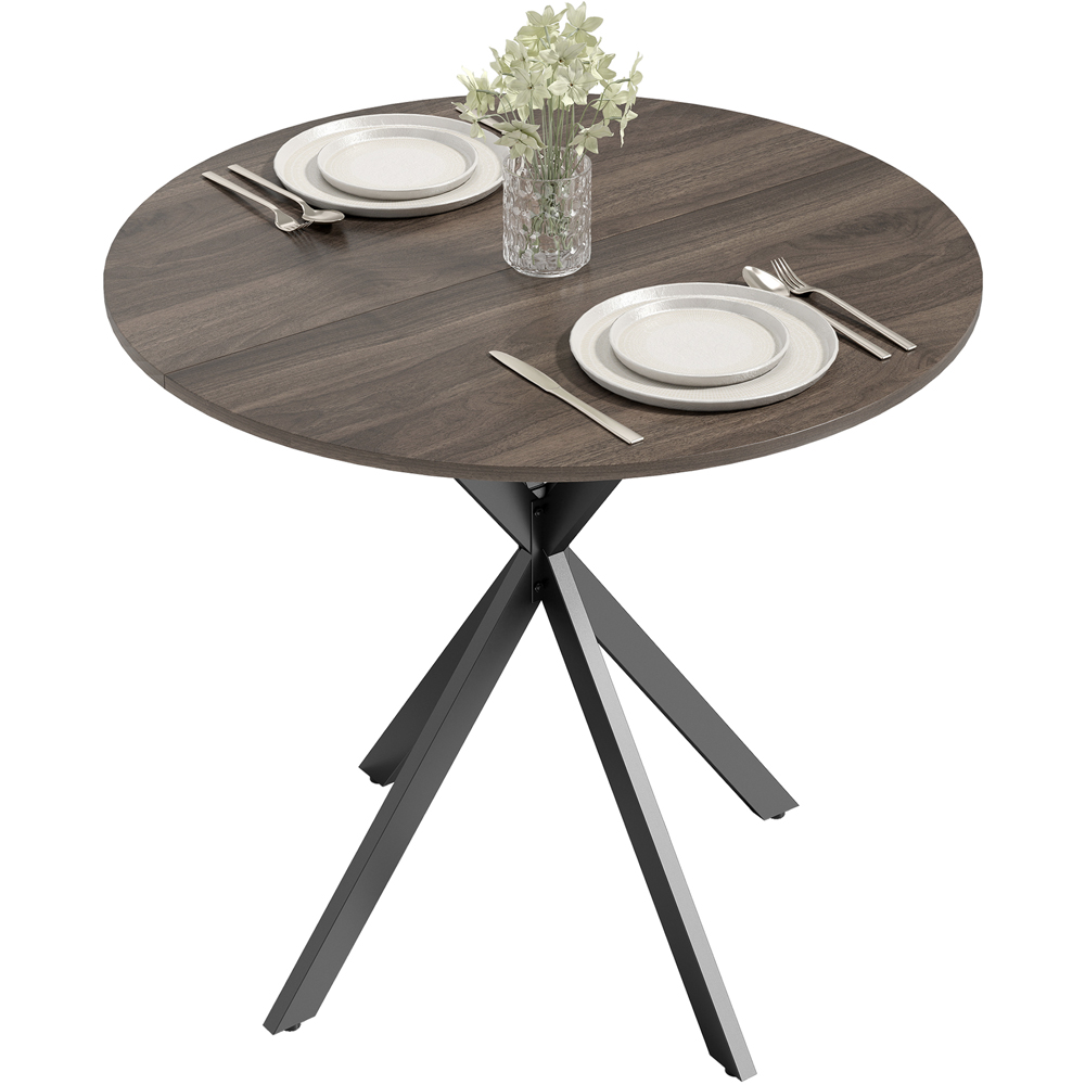Portland 2 Seater Industrial Round Dining Table Brown Image 2