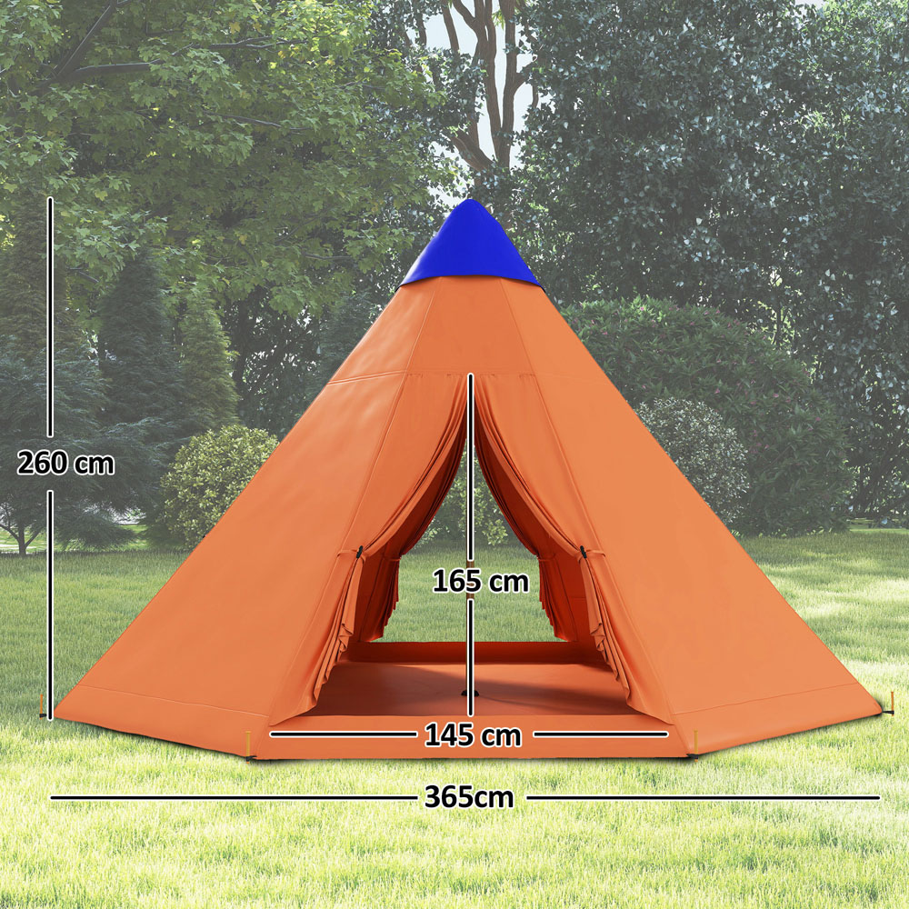 Outsunny 6-7 Person Camping Tent Orange Image 3
