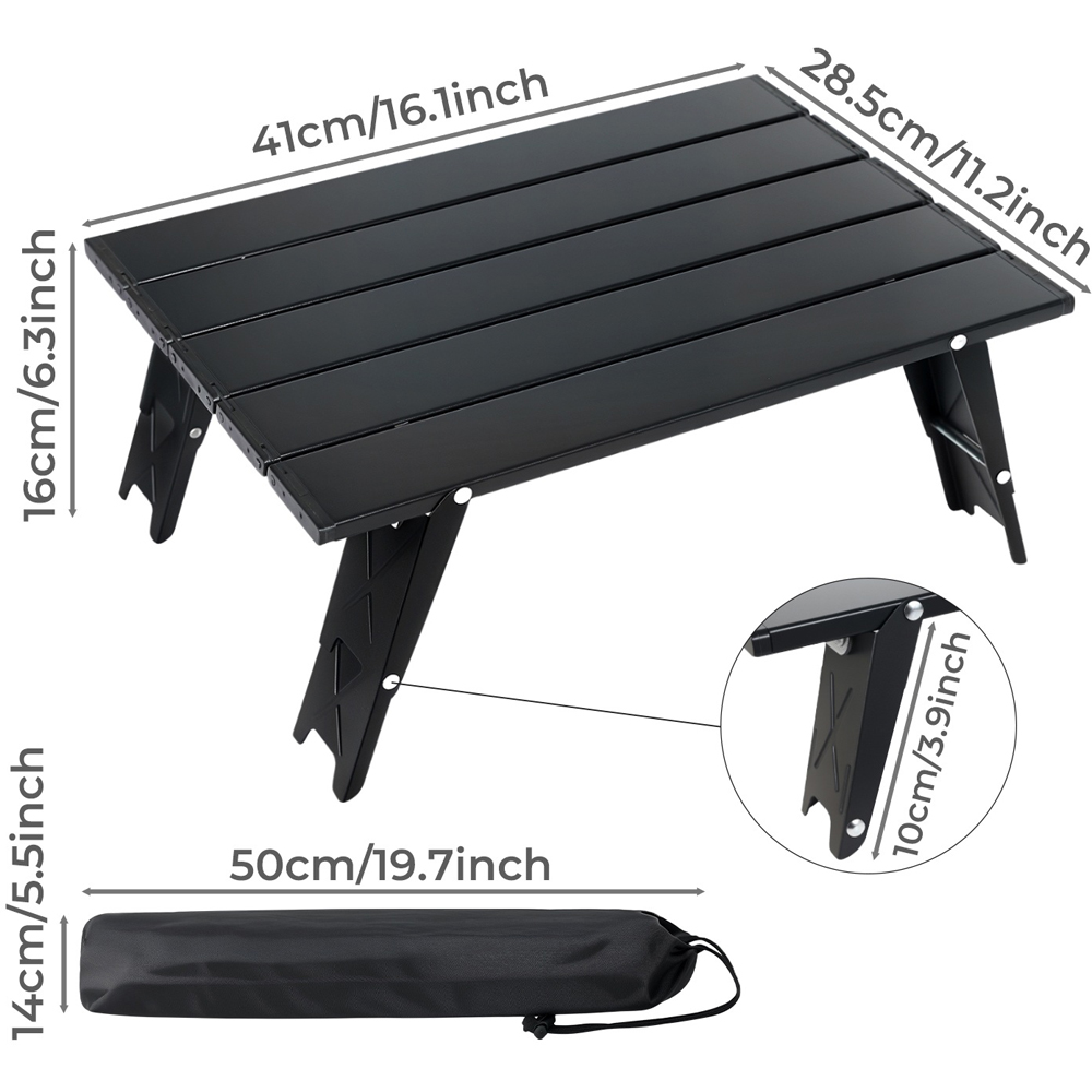 Levede Black Aluminium Foldable Camping Table Image 9