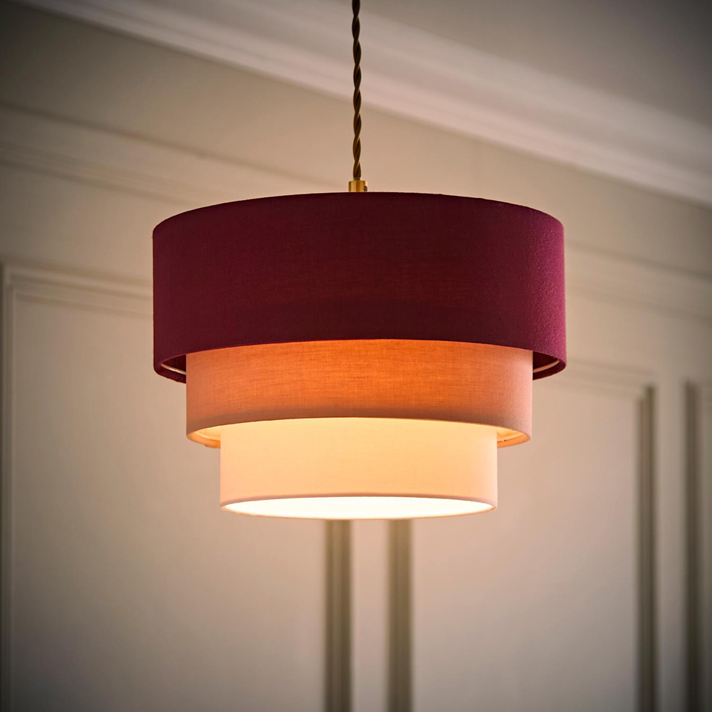 ValueLights Aztec 3-Tier Plum Easy Fit Ceiling Pendant Light Lamp Shade Image 2