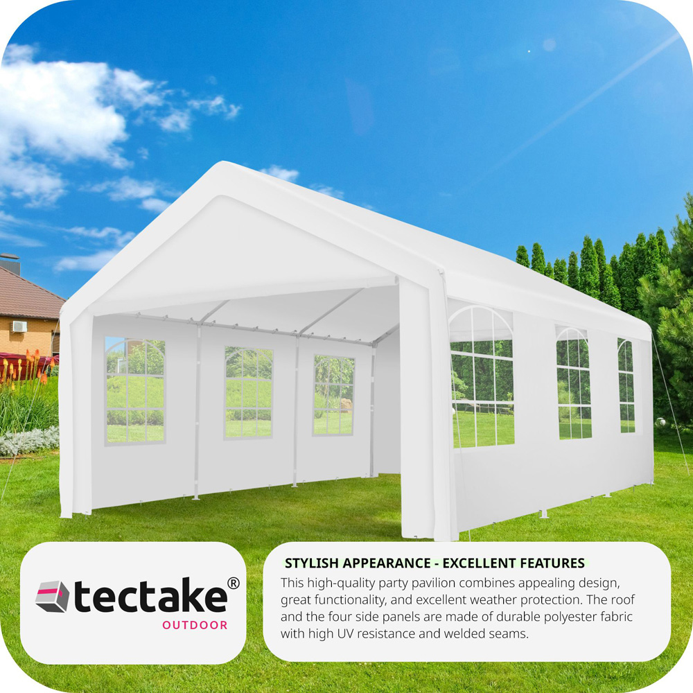 tectake Jasko 6 x 4m White Side Panel Plug In Gazebo Image 3