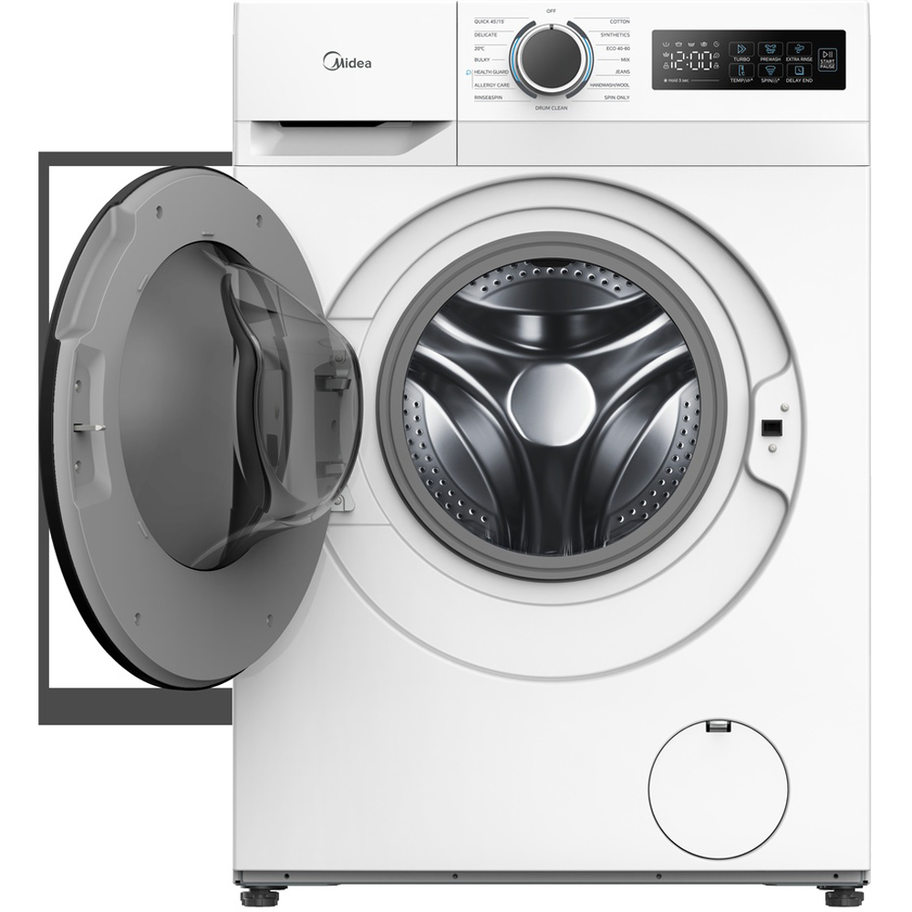 Midea MF110W80BA10/W 8kg White Freestanding Washing Machine Image 2