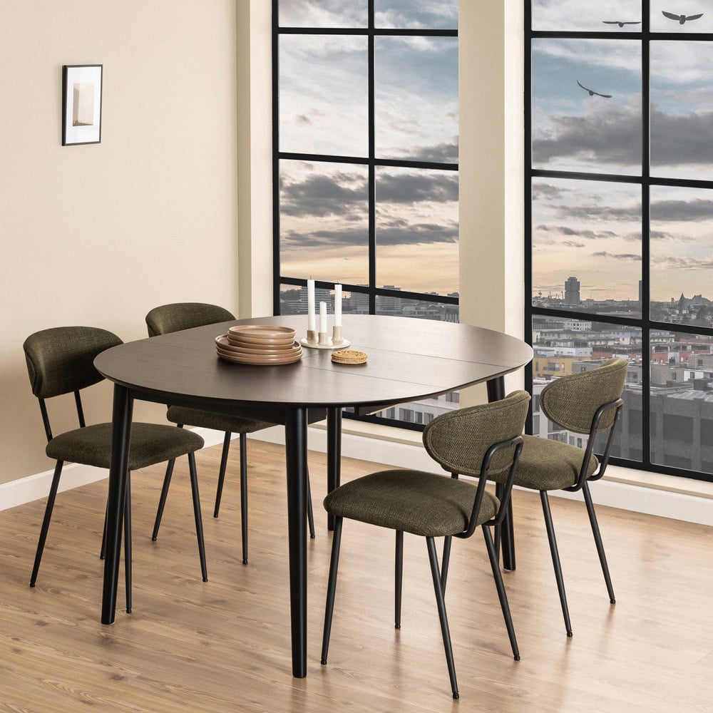 Florence Montreux 5 Seater Round Dining Table Black Image 9