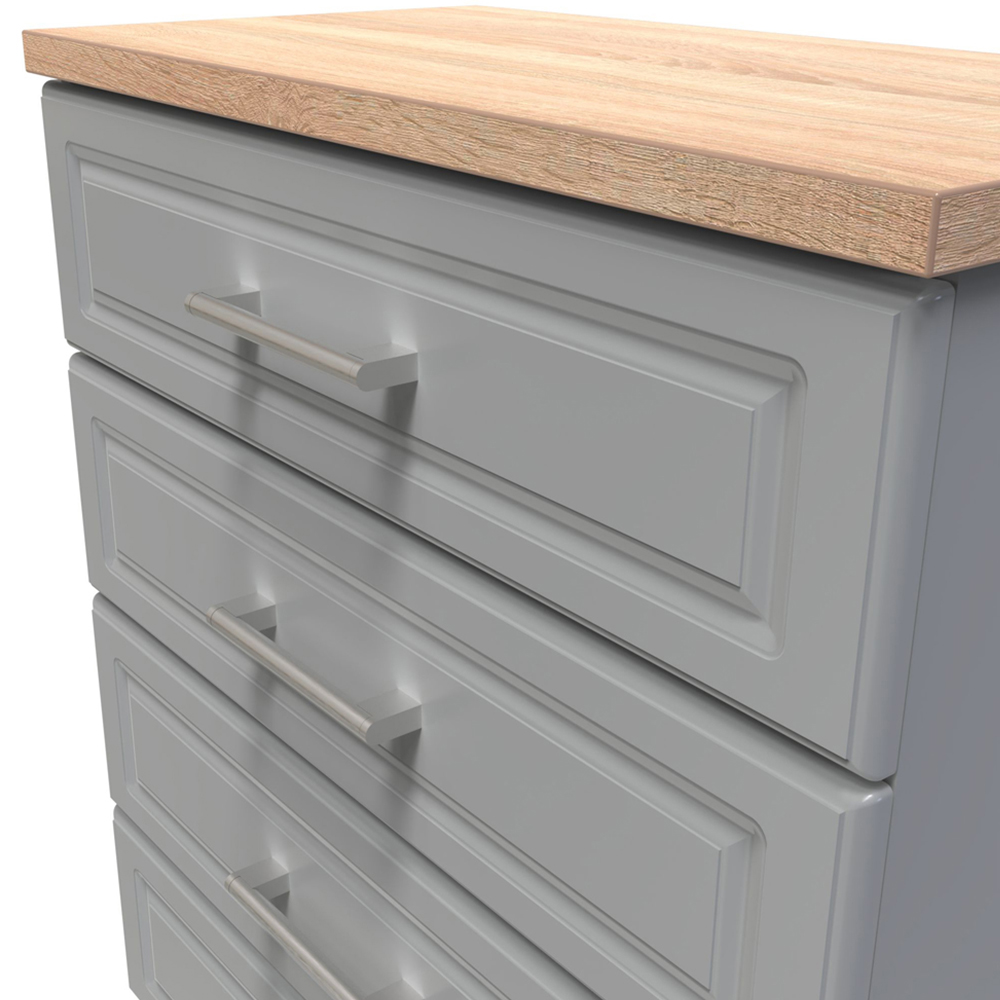 Crowndale Kent 4 Drawer Dusk Grey and Bardolino Oak Chest of Drawers Ready Assembled Image 5