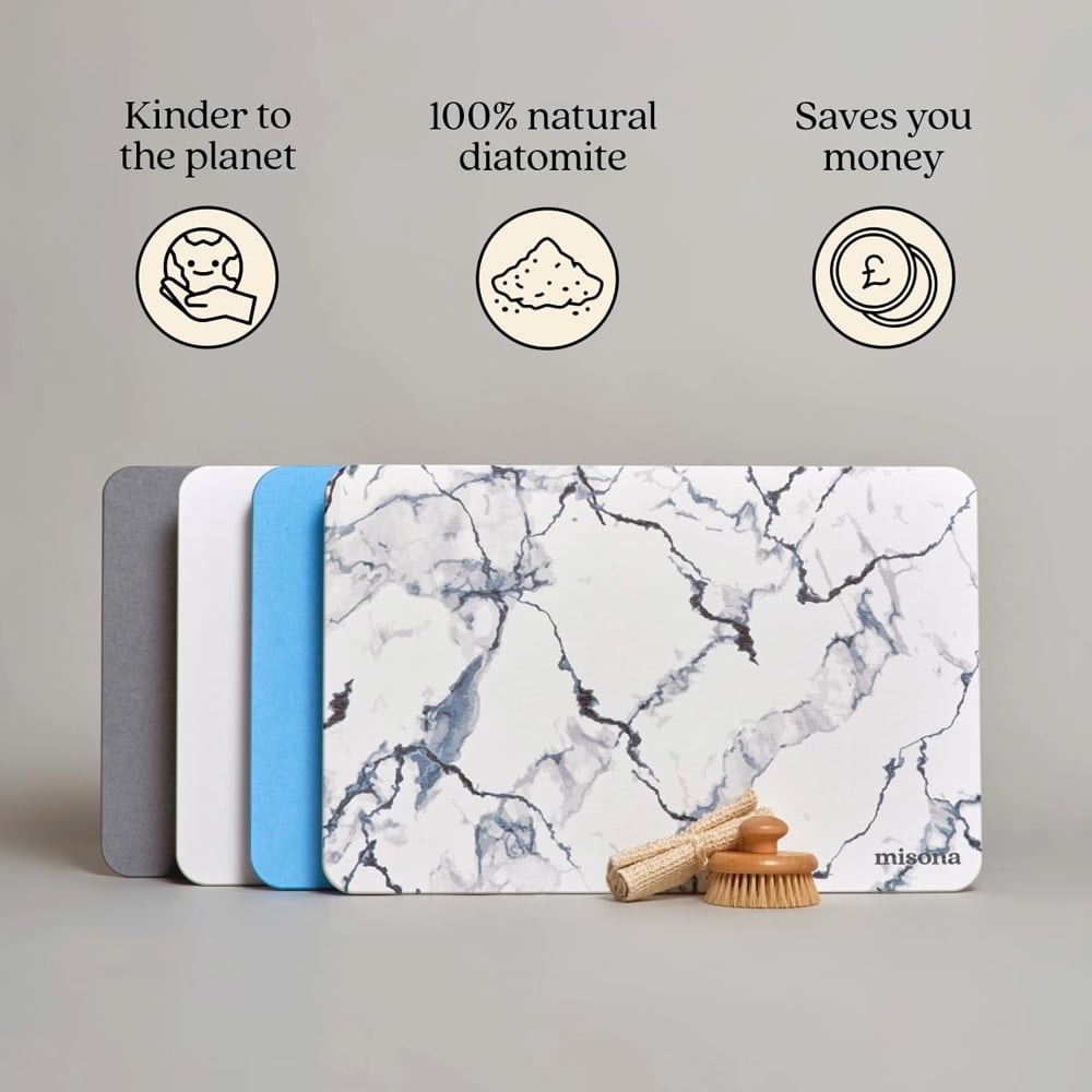 Misona Off White Diatomite Stone Bath Mat 39 x 60cm Image 3