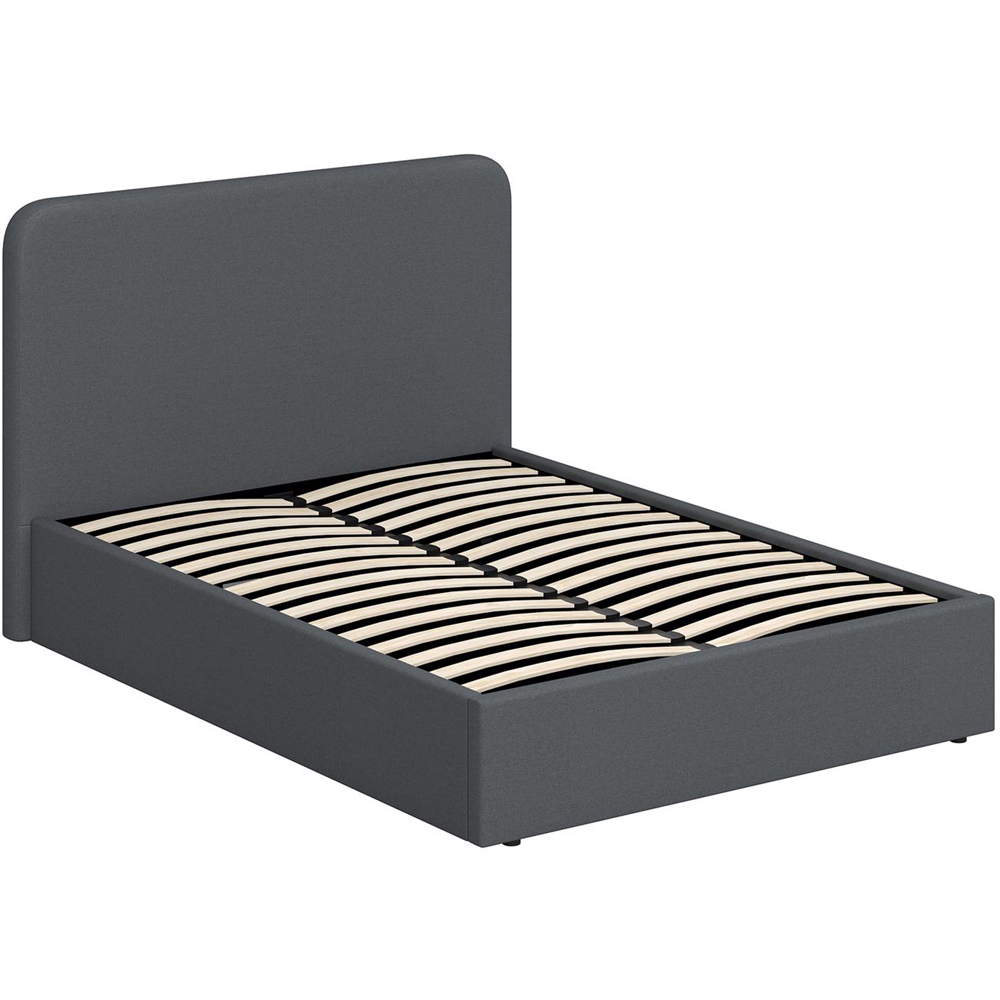 FWStyle Small Double Grey Upholstered Lift Up Ottoman Bed Frame Image 5