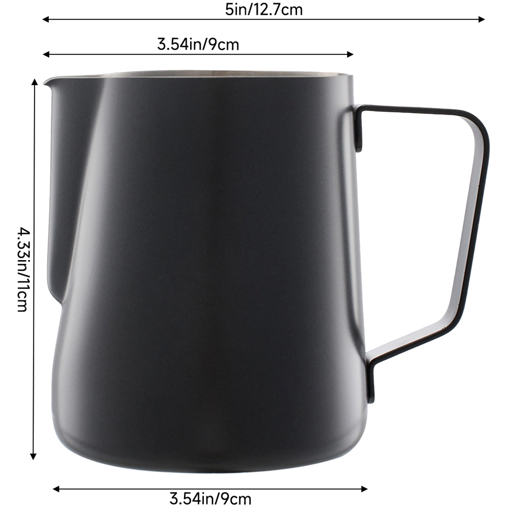 Living and Home Black Stainless Steel Milk Frothing Jug 600ml Image 8