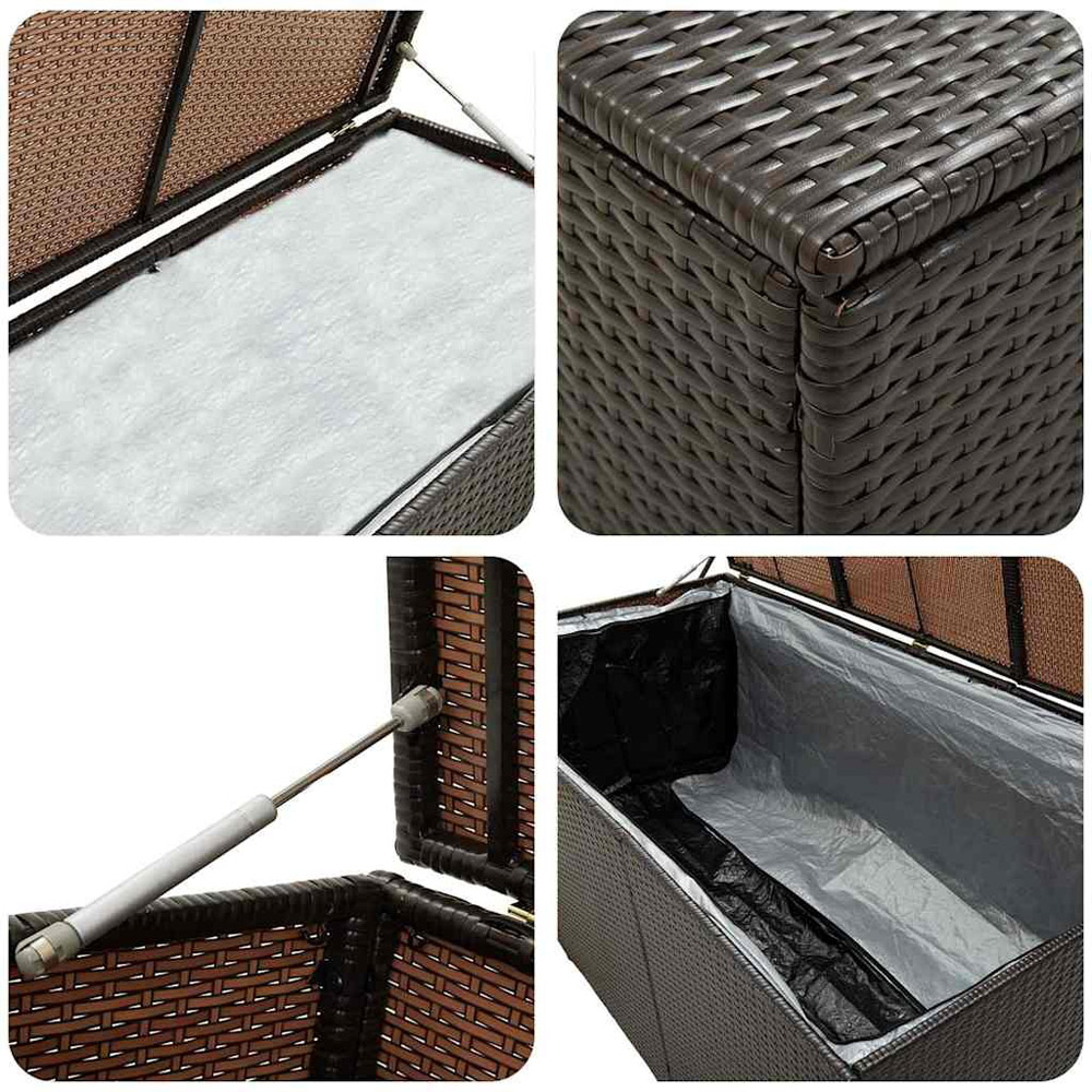 Walplus 200 x 50 x 60cm Brown Poly Rattan Garden Storage Box Image 7