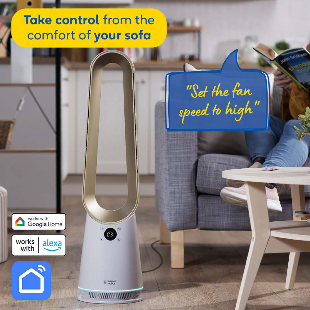 Russell Hobbs Bronte Stone Smart Oscillating Bladeless Cooling Fan with Remote Image 4