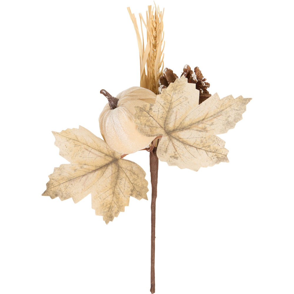 White Pumpkin Flower Pick Image 6