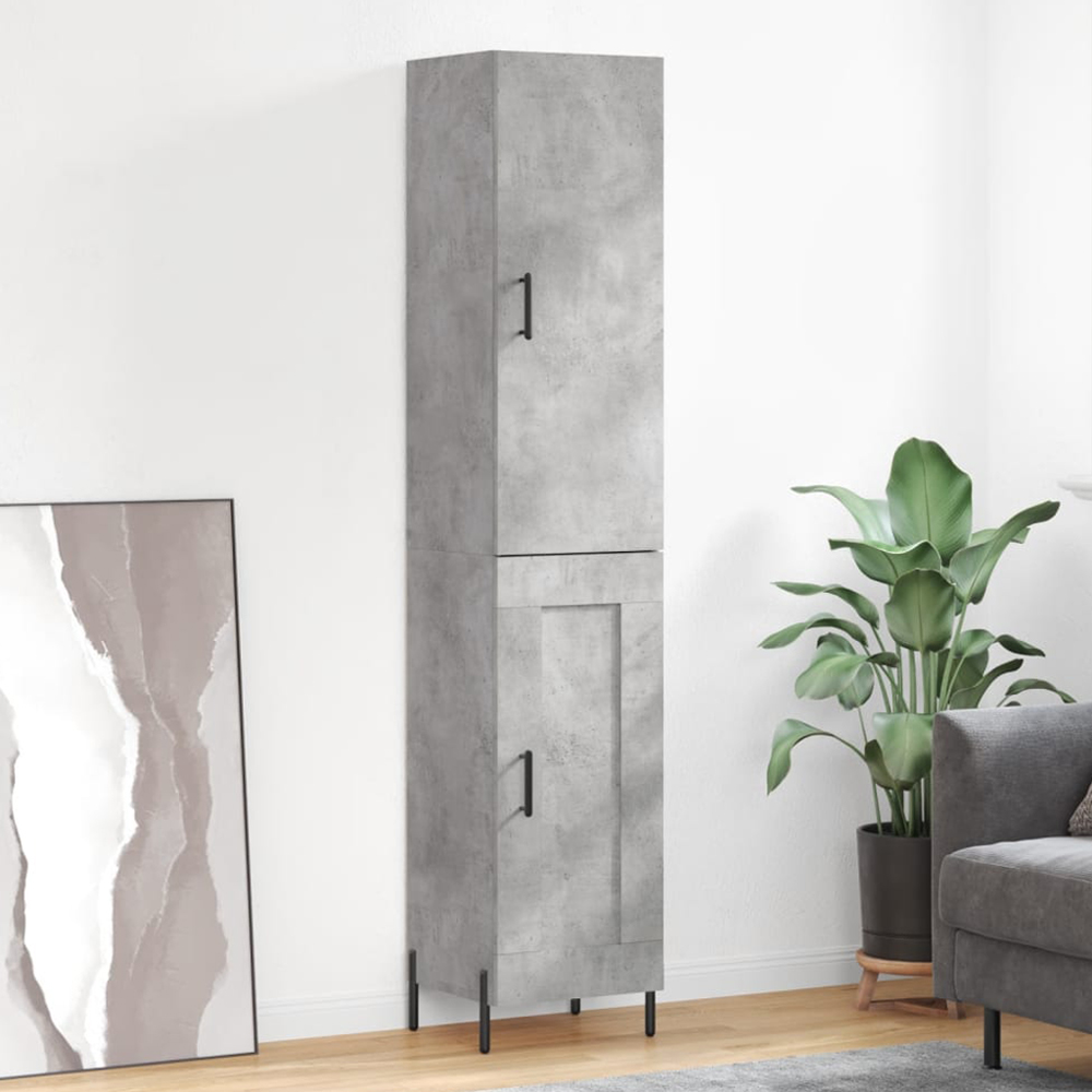 vidaXL 2 Door Concrete Grey Highboard Image 1