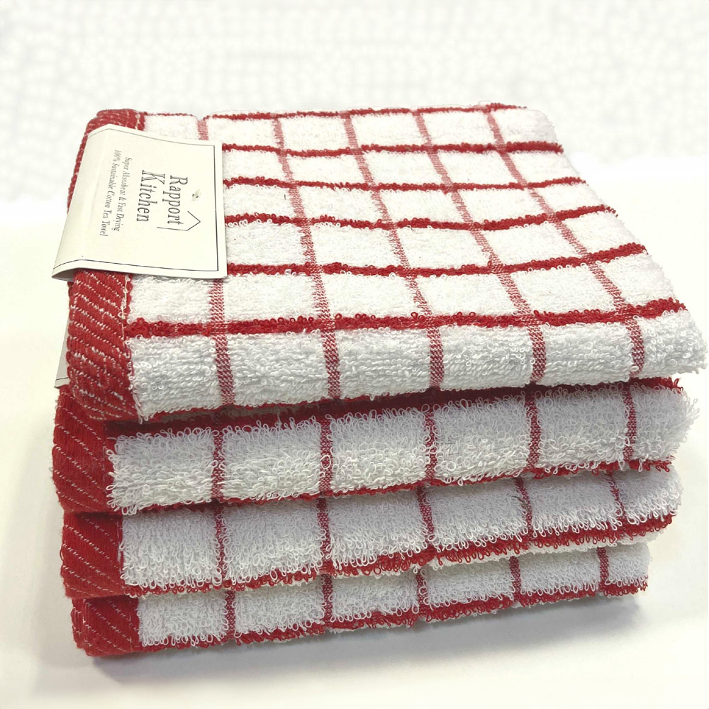 Rapport Home Luxury Red Pure Cotton Terry Kitchen Towel 50 x 80cm Image 2
