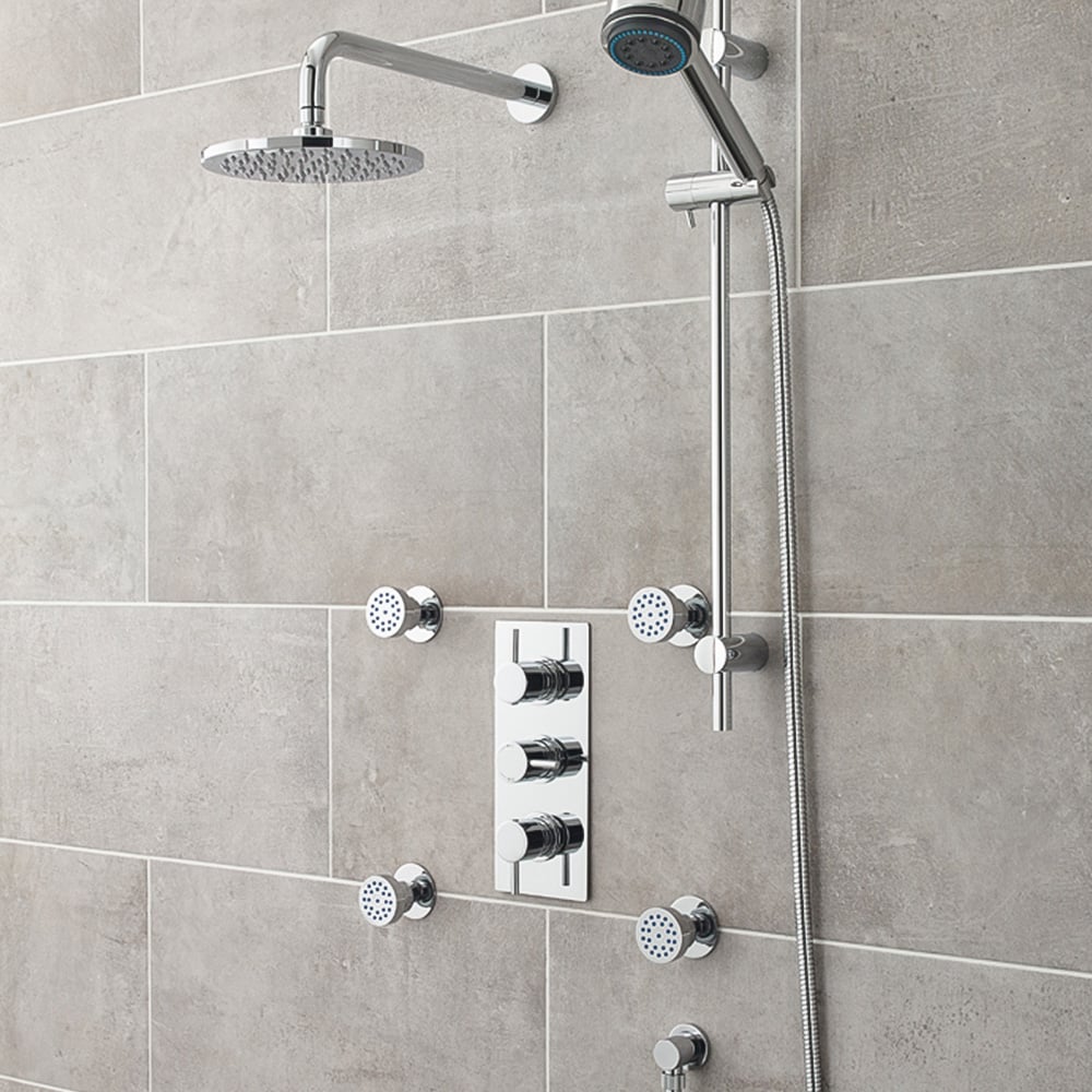 nuie Chrome Triple Thermostatic Shower Valve Image 3