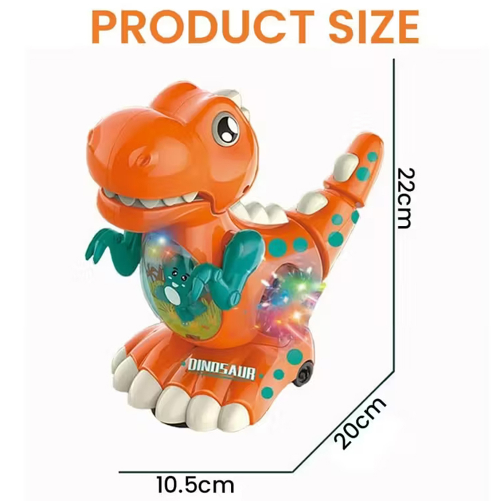Alivio Orange Crawling Walking Musical LED Dinosaur Toy Image 9