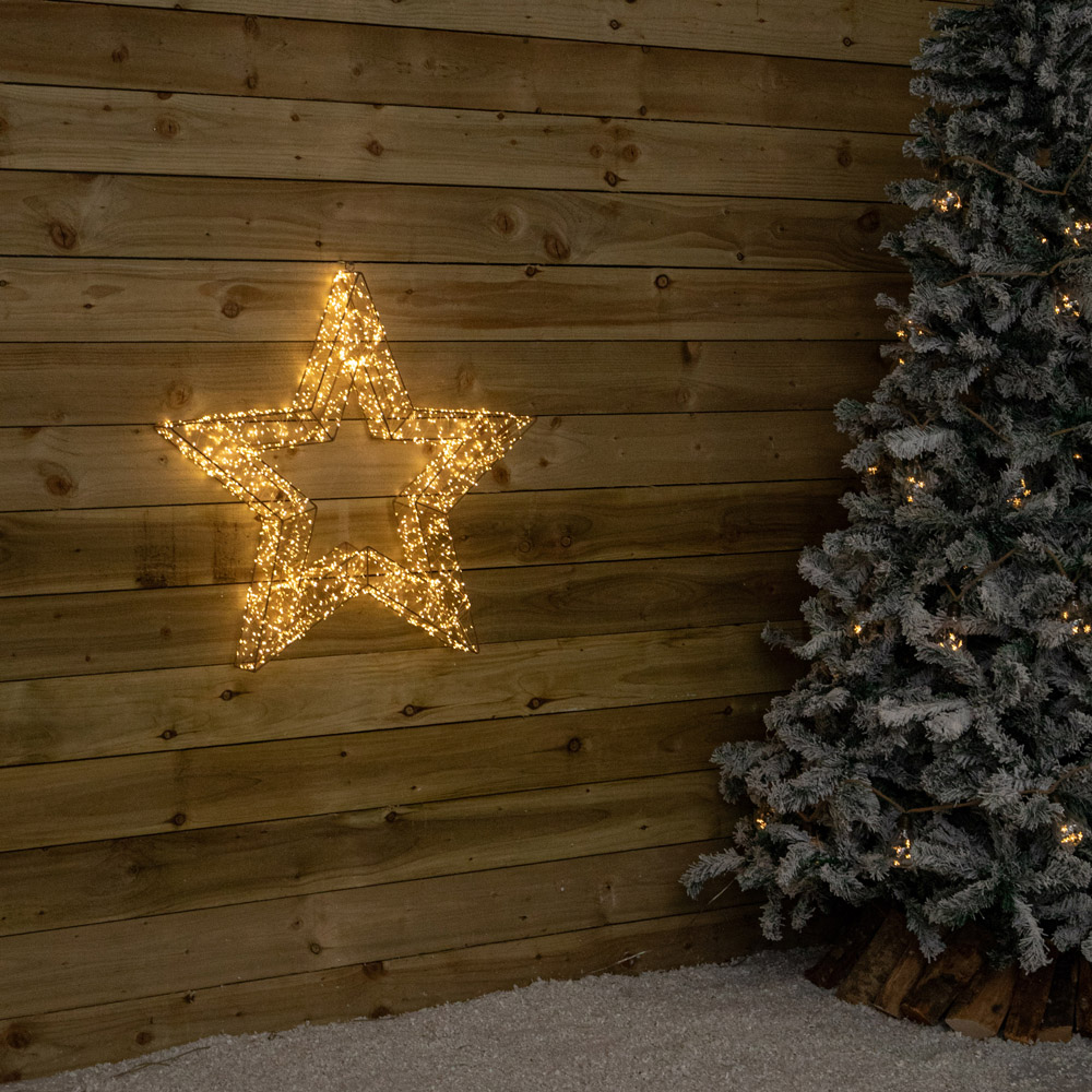 Samuel Alexander 2400 Warm White LED Light-Up Gold Christmas Star 58cm Image 9