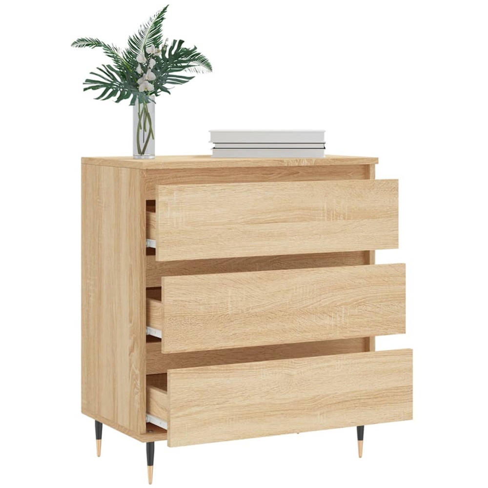 vidaXL 3 Drawer Sonoma Oak Sideboard Image 4