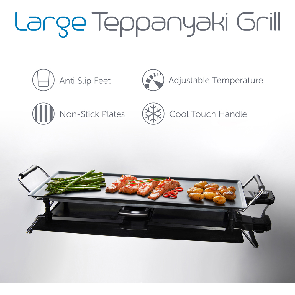 Quest Black X70 Non-Stick Electric Teppanyaki Grill 1800W Image 4