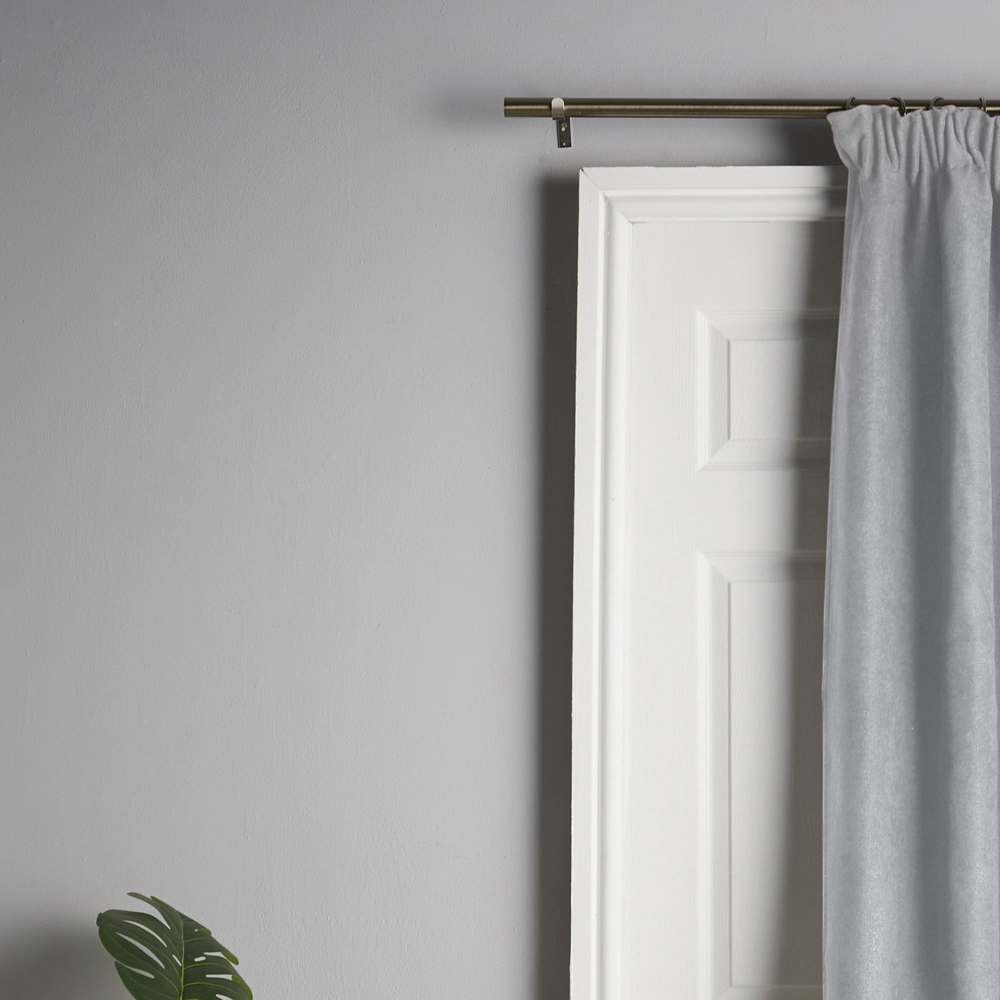 Alan Symonds Silver Velvet Chenille Fleece Lined Pencil Pleat Taped Top Curtains 137 x 213cm Image 8