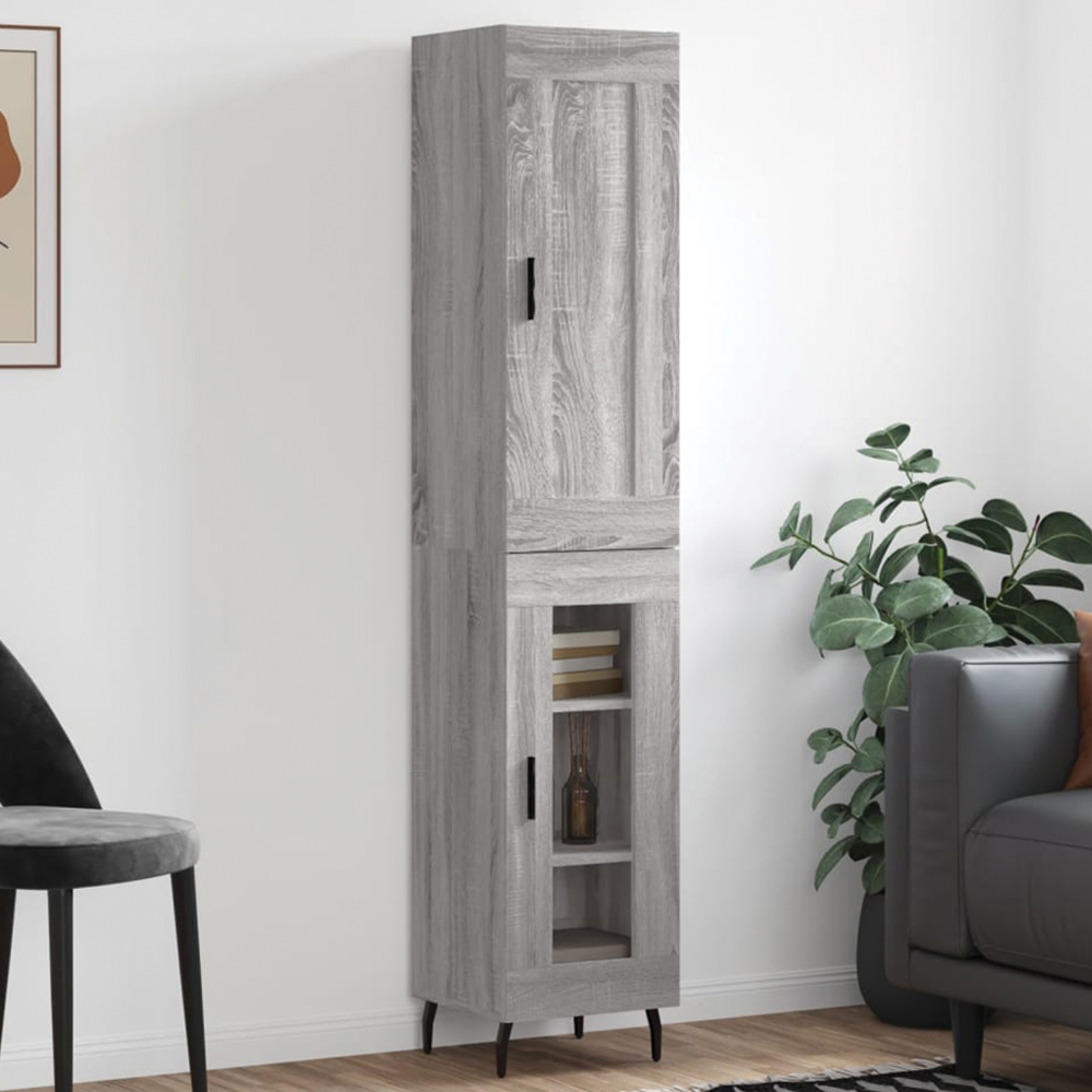 vidaXL 2 Door Grey Sonoma Highboard Image 1
