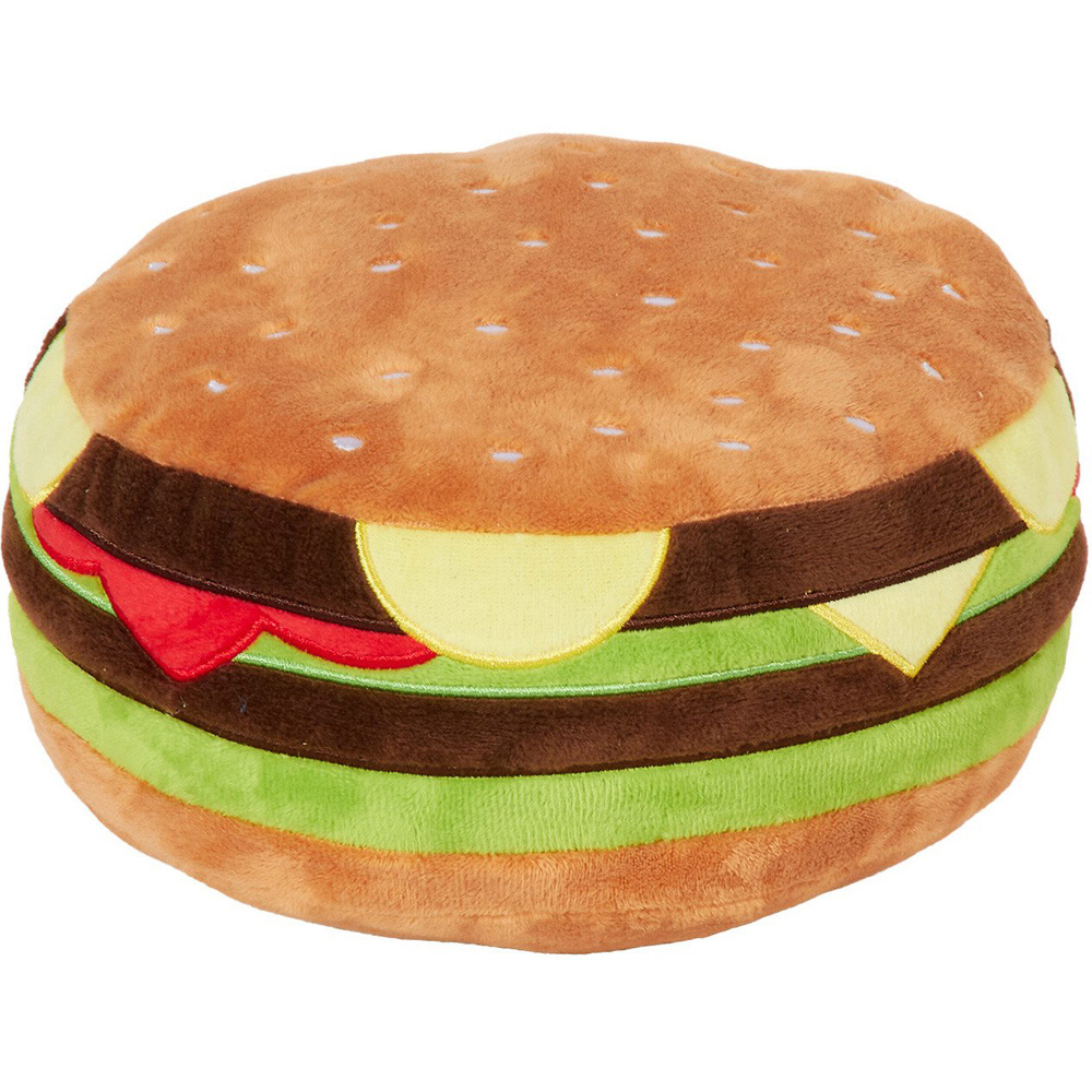 Jumbo Plush Hamburger Dog Toy Image 2